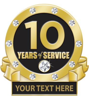 10 Year Engravable Pin
