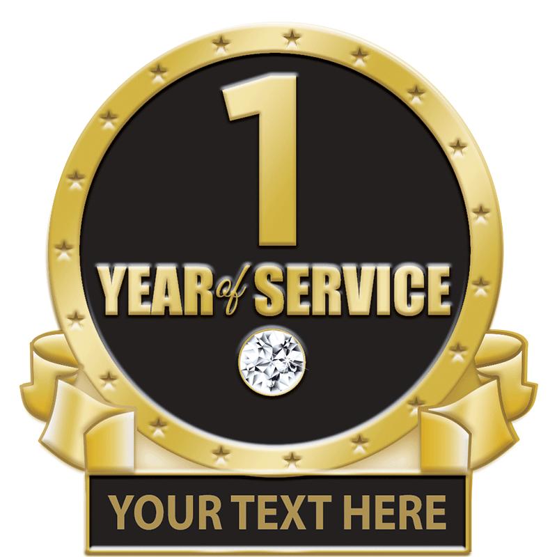 1.25"Wx1.25"H 1 YR ENGRAVE PIN