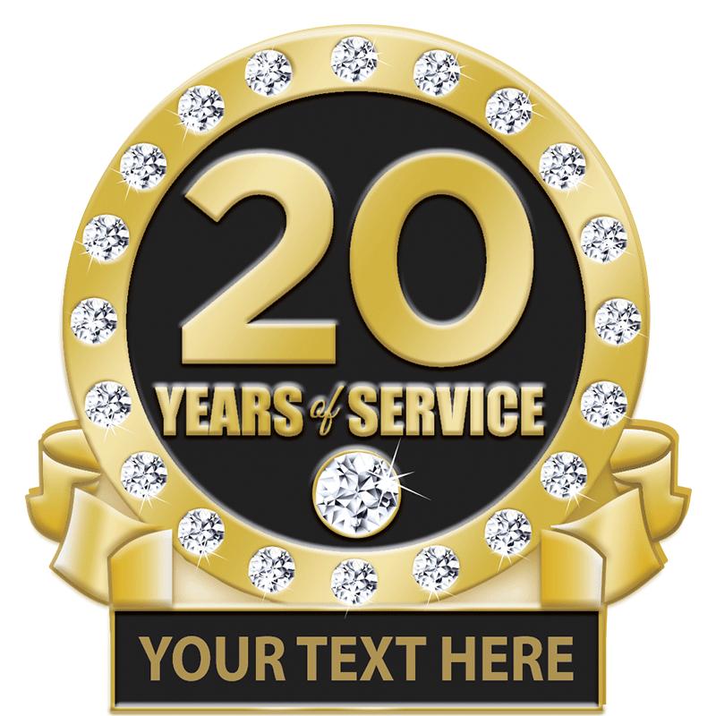 1.25"Wx1.25"H 20YR ENGRAVE PIN