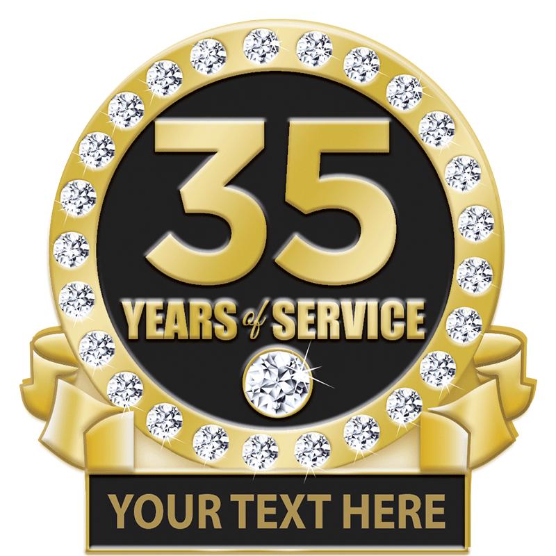 1.25"Wx1.25"H 35YR ENGRAVE PIN