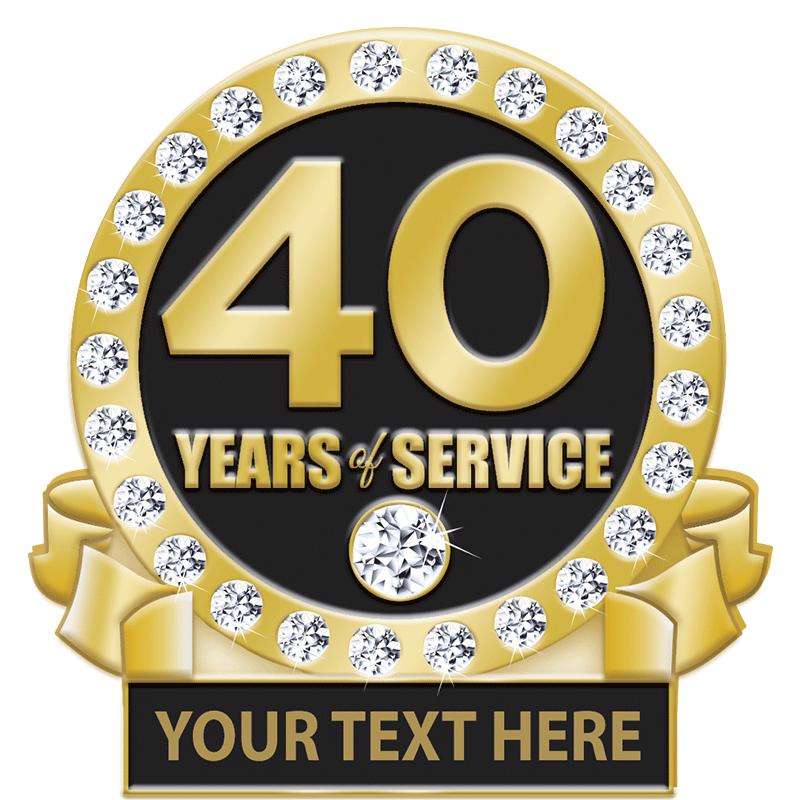 1.25"Wx1.25"H 40YR ENGRAVE PIN