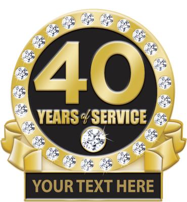 40 Year Engravable Pin