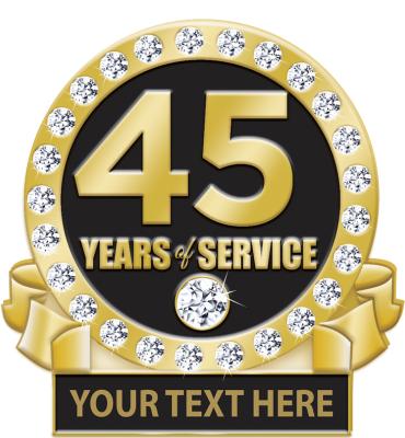 45 Year Engravable Pin