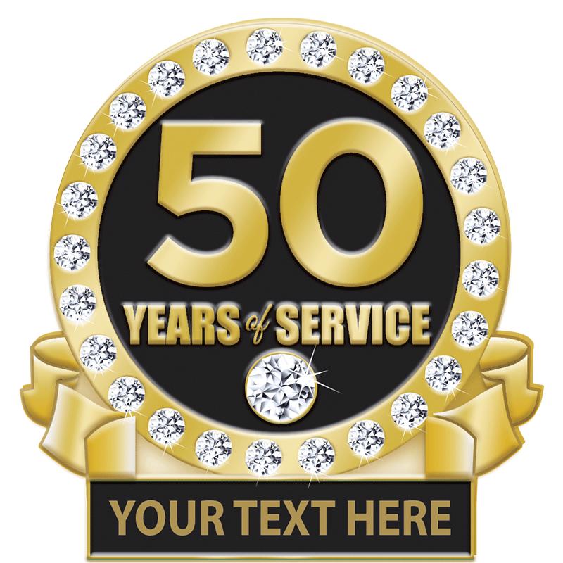 1.25"Wx1.25"H 50YR ENGRAVE PIN