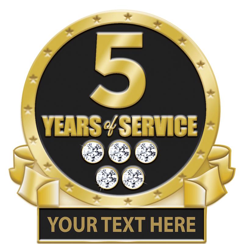 1.25"Wx1.25"H 5 YR ENGRAVE PIN