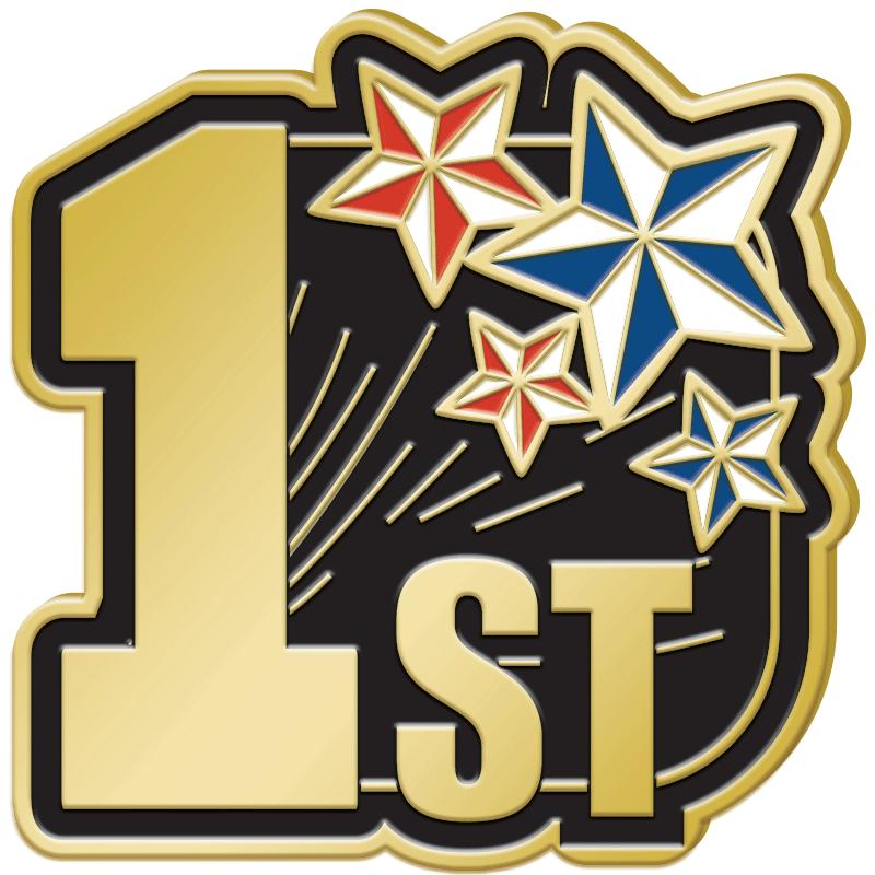 1.25"Wx1.25"H ENAMEL PIN-1ST