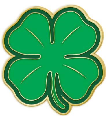 Green 4 Leaf Clover Pin