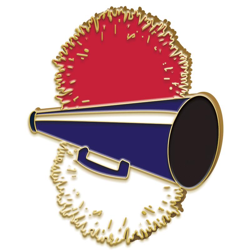 1.25"Wx1"H ENAMEL PIN-CHEER