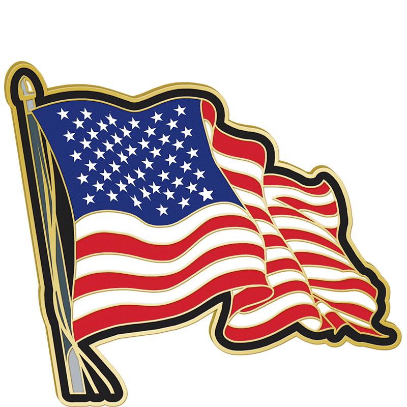 .75"Wx.68"H PIN-WAVING FLAG