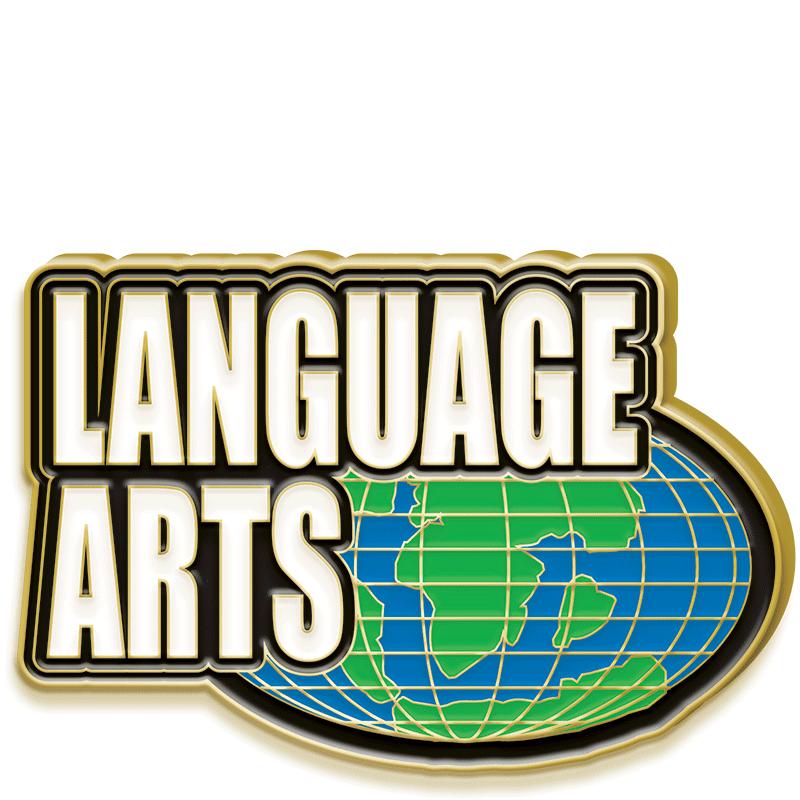 1.25"Wx.75"H PIN-LANGUAGE ARTS