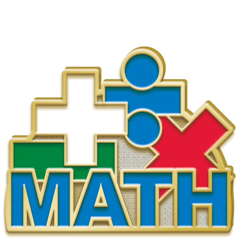 1.25"Wx1"H ENAML PIN-MATH BLUE