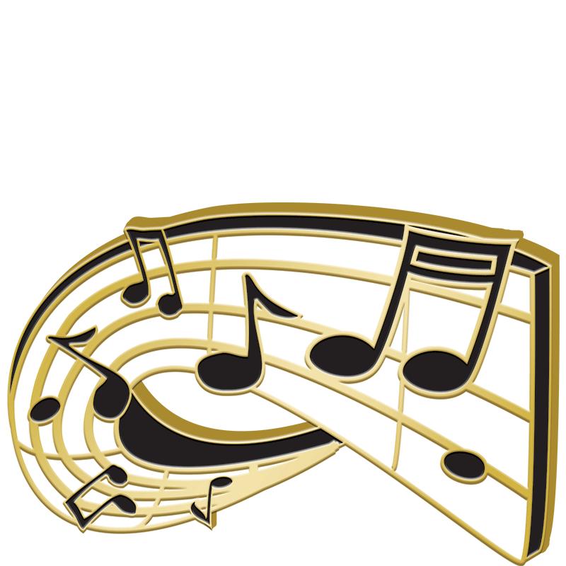 1.5"Wx.75"H ENAMEL PIN - MUSIC