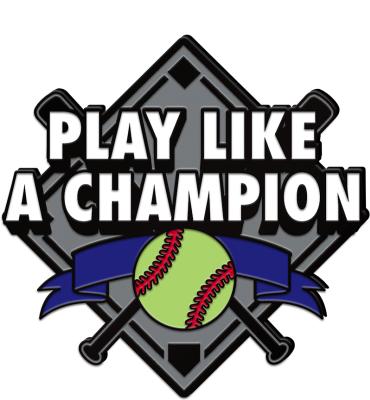 Play Like A Champion Softball Enamel Pin