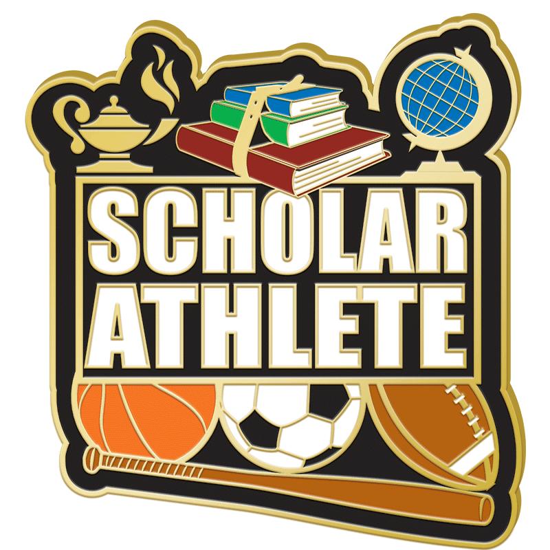 1.25"Wx1.25"H SCHOLR ATHLT PIN