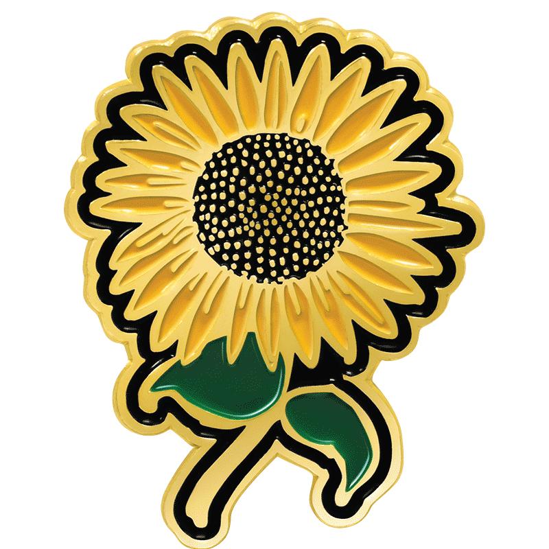 .75"Wx1"H ENAMEL PIN-SUNFLOWER