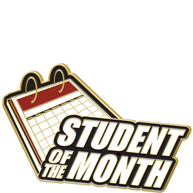 1.25"Wx.75"H PIN-STUDENT/MONTH