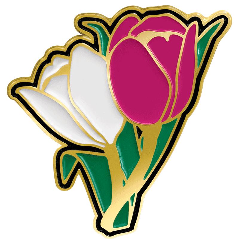 .98"W x 1"H ENAMEL PIN - TULIP
