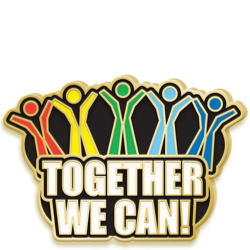 1.25"Wx.75"H PIN-TOGTHR WE CAN