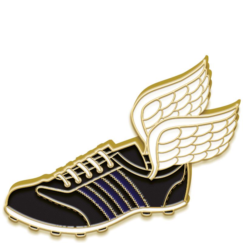 1.25"Wx.75"H PIN-WINGED FOOT