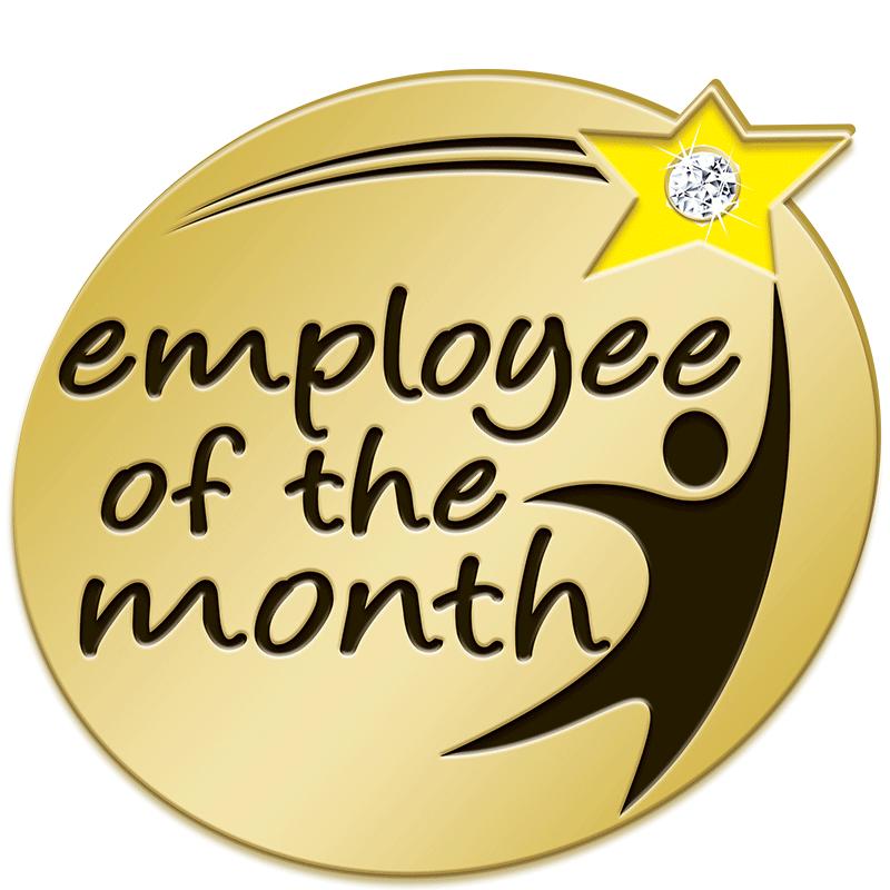 1"Wx1"H EMPLYEE/MNTH PIN W/GEM