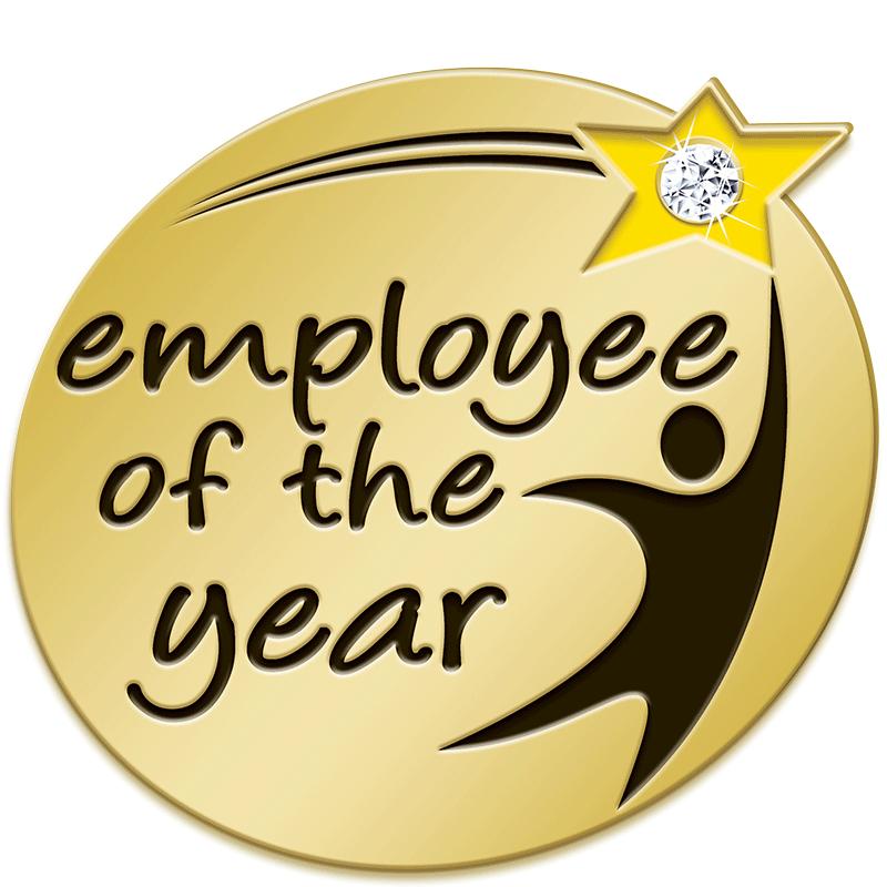 1"Wx1"H EMPLYEE/YEAR PIN W/GEM