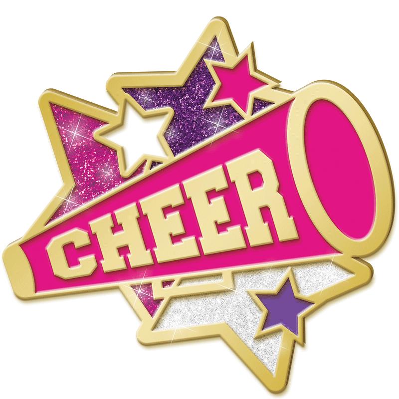 1"Wx1"H GLITTER CHEER STAR PIN