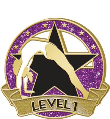 Level 1 Glitter Gymnastics Pin