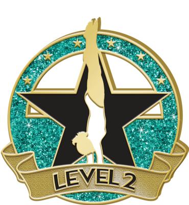 Level 2 Glitter Gymnastics Pin