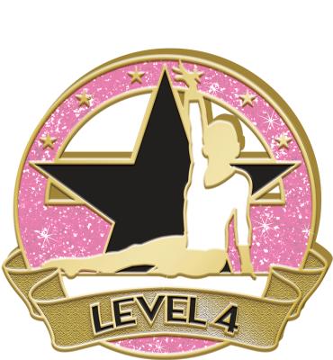 Level 4 Glitter Gymnastics Pin