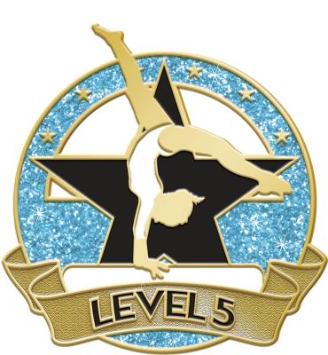 Level 5 Glitter Gymnastics Pin