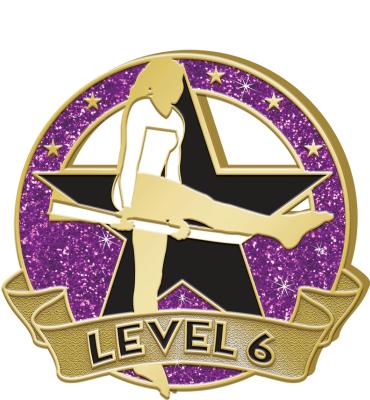 Level 6 Glitter Gymnastics Pin