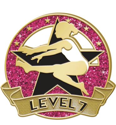 Level 7 Glitter Gymnastics Pin