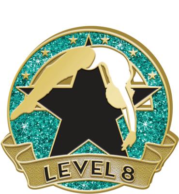 Level 8 Glitter Gymnastics Pin