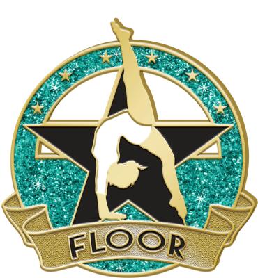 Floor Glitter Gymnastics Pin