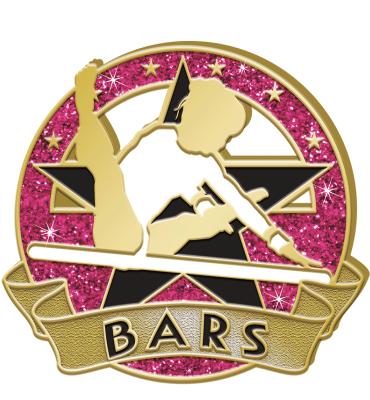 Bars Glitter Gymnastics Pin