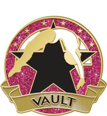 Vault Glitter Gymnastics Pin