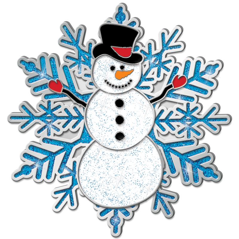 1"Wx1"H HOLIDAY PIN - SNOWMAN
