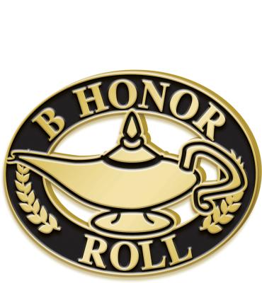 Lamp Of Learning B Honor Roll Pin