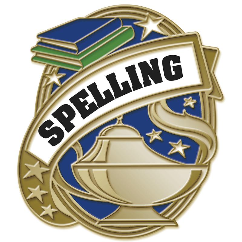 SPELLING KUDOS ENAMEL PIN