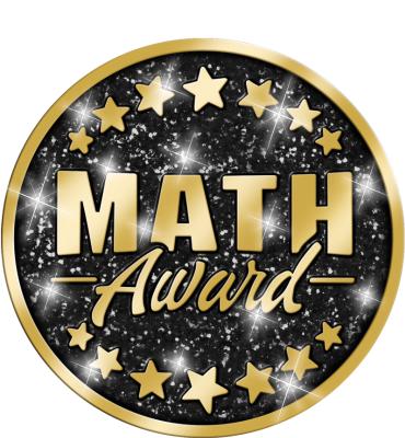 Math Award Shadow Glitter Pin