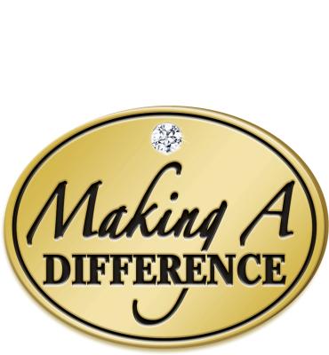 Making A Difference Recognition Pin W/Stone