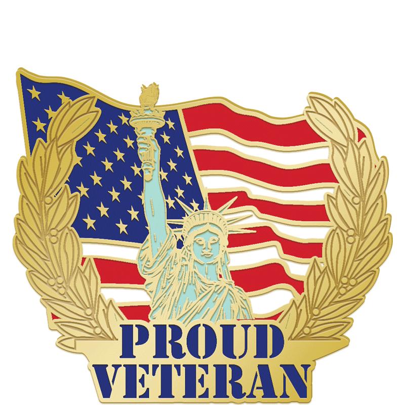 1"Wx.87"H PROUD VETERAN PIN