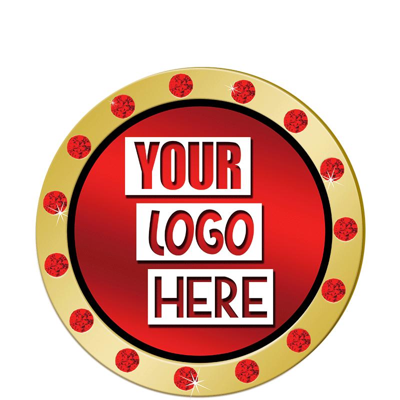 1.3" RED RHINESTONE INSERT PIN