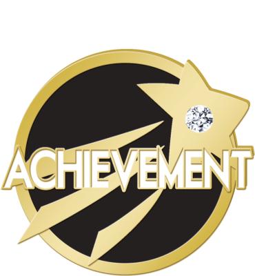 Achievement With Gem Achievement Pin