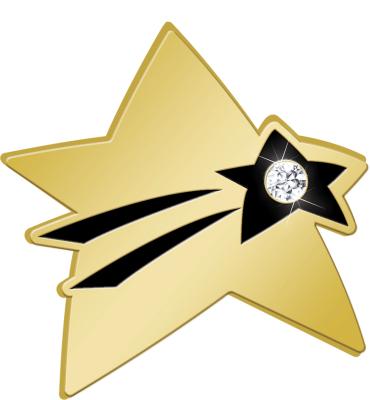 Meteor Star With Gem Pin