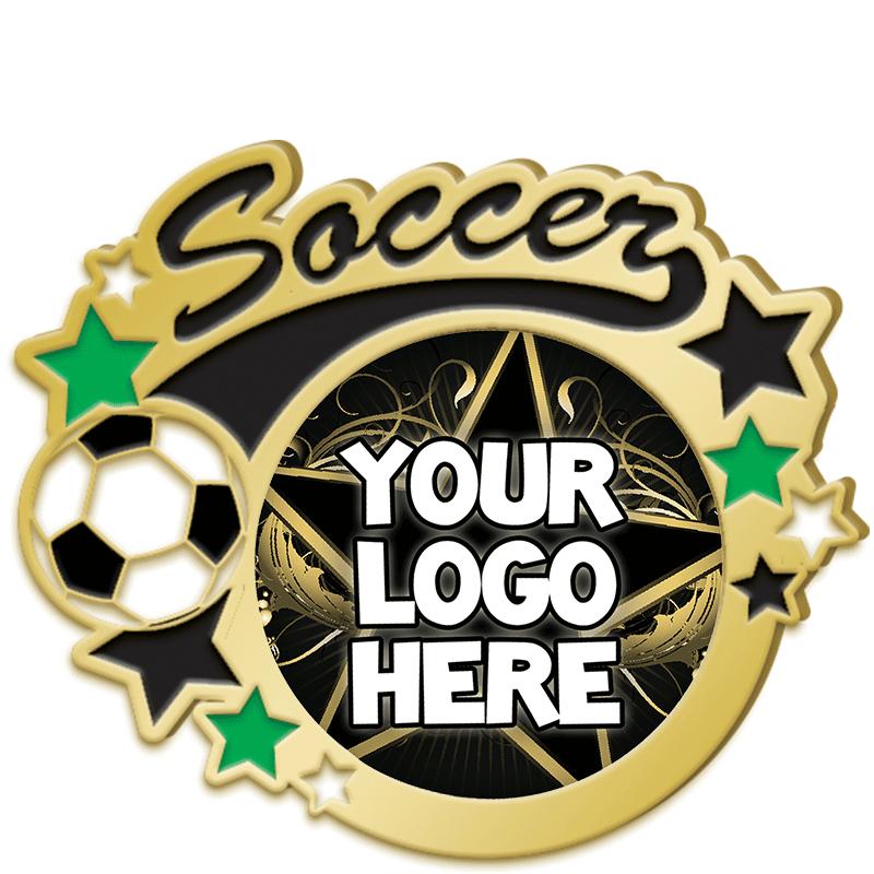 1.5" GOLD SOCCER INSERT PIN