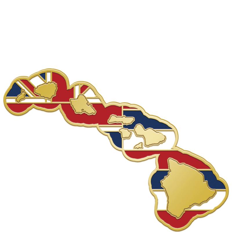 1.2"WX.9"H HAWAII ST FLAG PIN