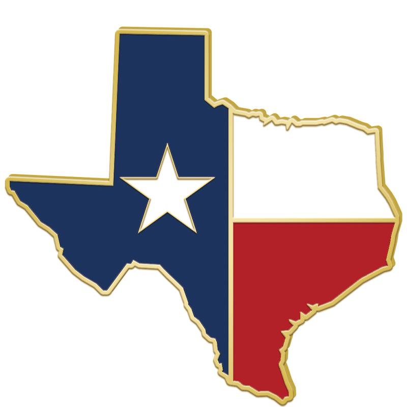 1.2"WX1.25"H TEXAS ST FLAG PIN