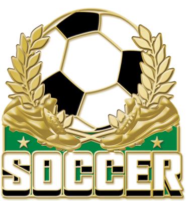 Turf Soccer Wreath Pin
