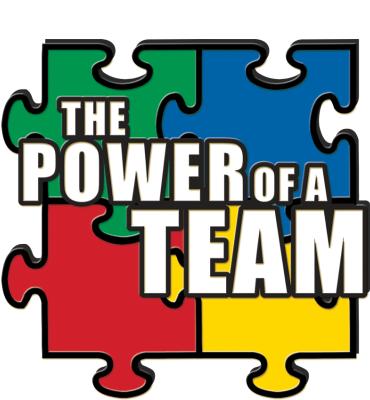 Power Of A Team Black Recognition Pin